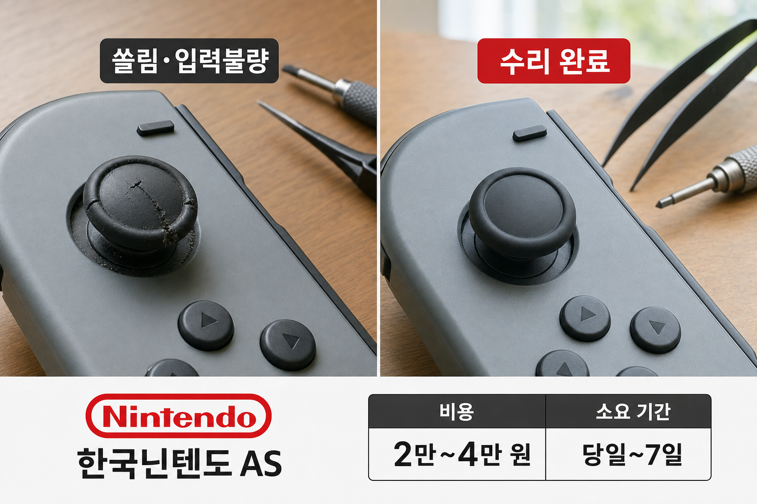 Joy-Con 아날로그 스틱 고장 증상과 수리 비용 정리