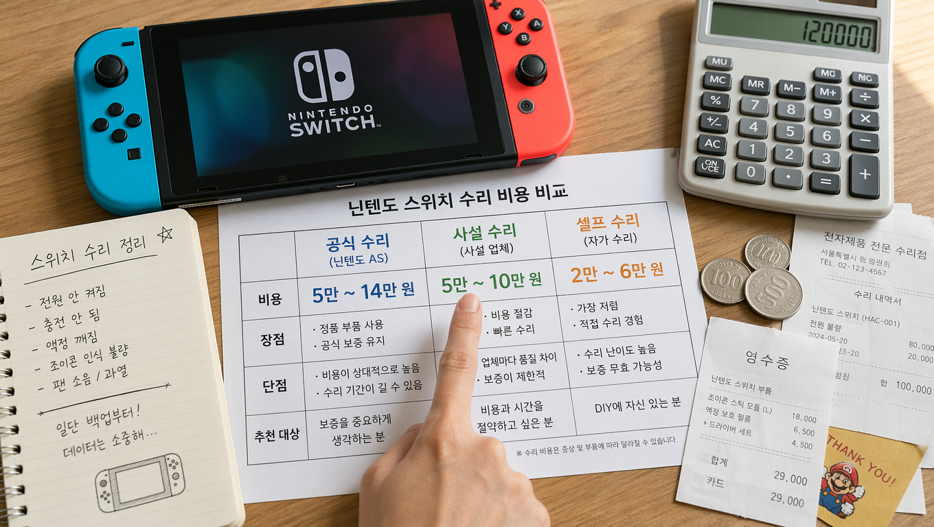 스위치 배터리 교체 비용과 셀프 교체 가능 여부